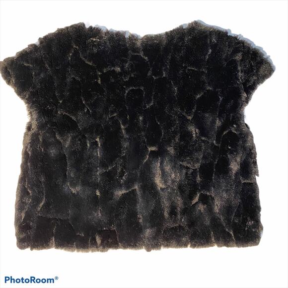Cat Jack Vest Girls Size Large Faux Fur Black Ebony Special Occasion 10/12 - Picture 6 of 6
